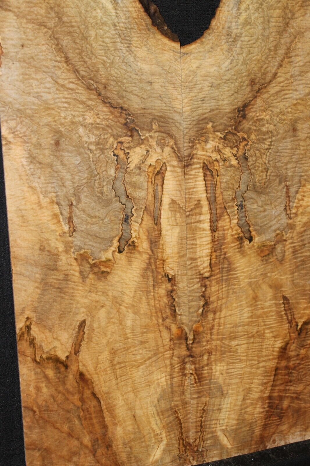 Figured ambrosia maple book matched guitar top. Stunning set