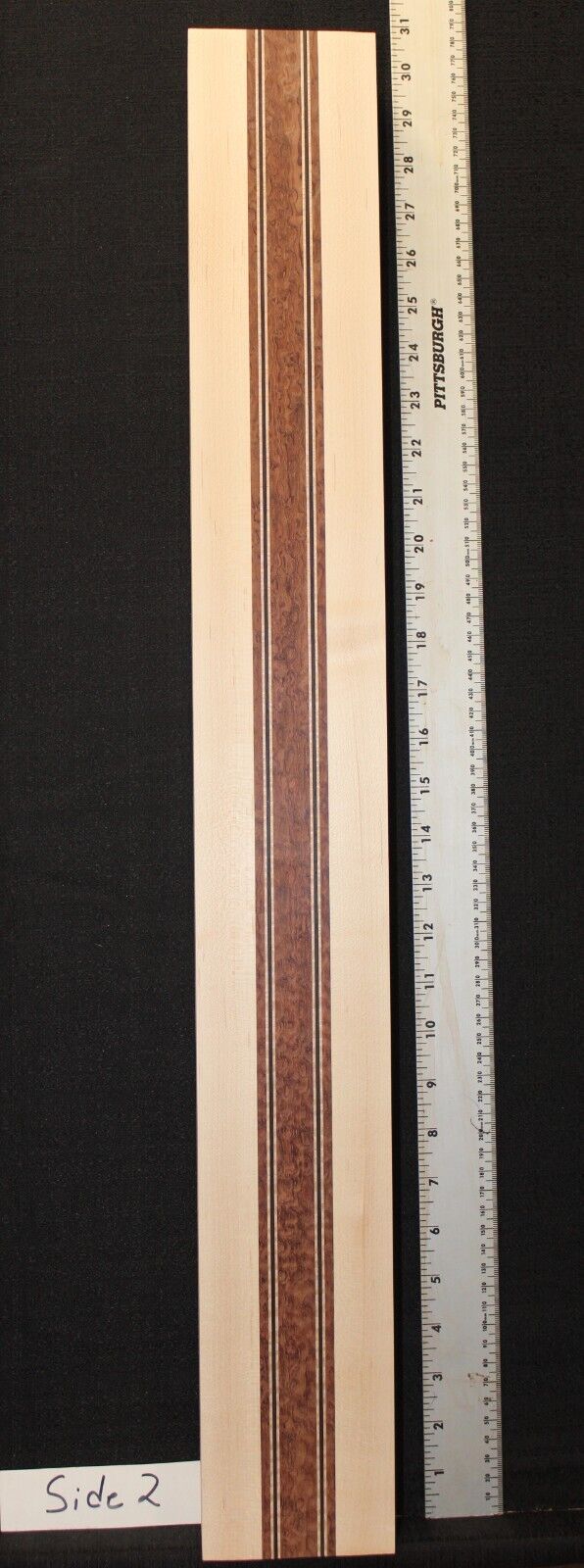 Pomelle bubinga, wenge, flame maple and hard maple guitar neck blank, 2" thick
