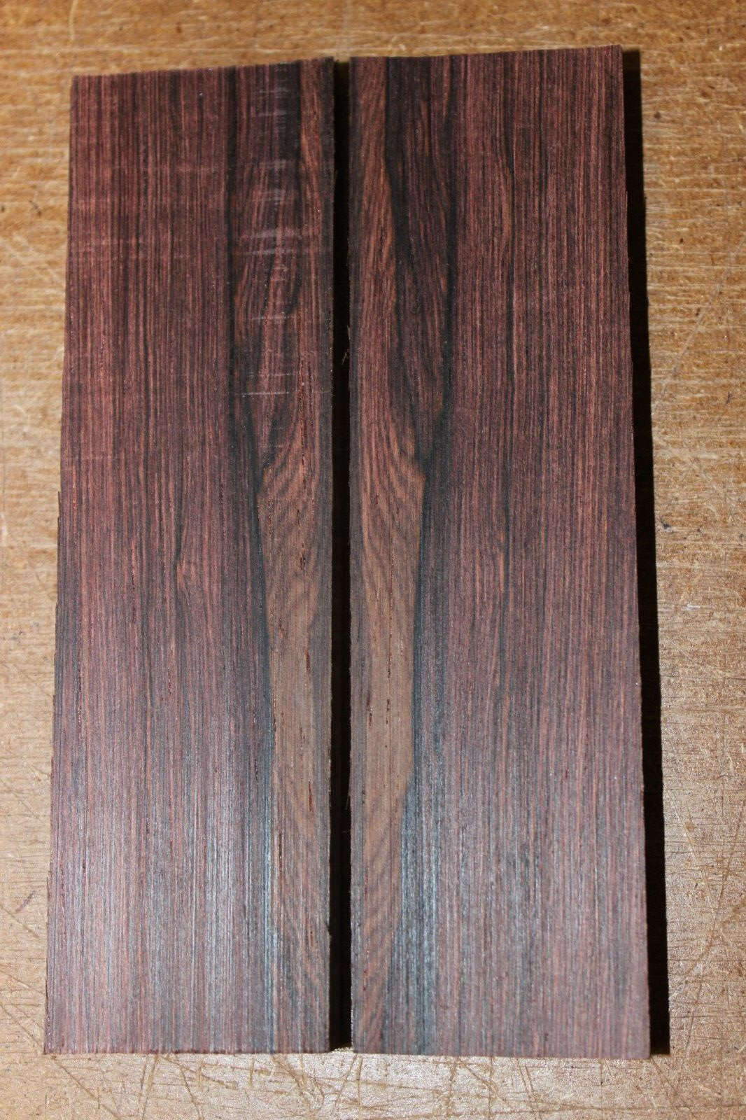 Madagascar rosewood knife scale, gun grip. 5.25 X 1.5 X 3/8" select grade!