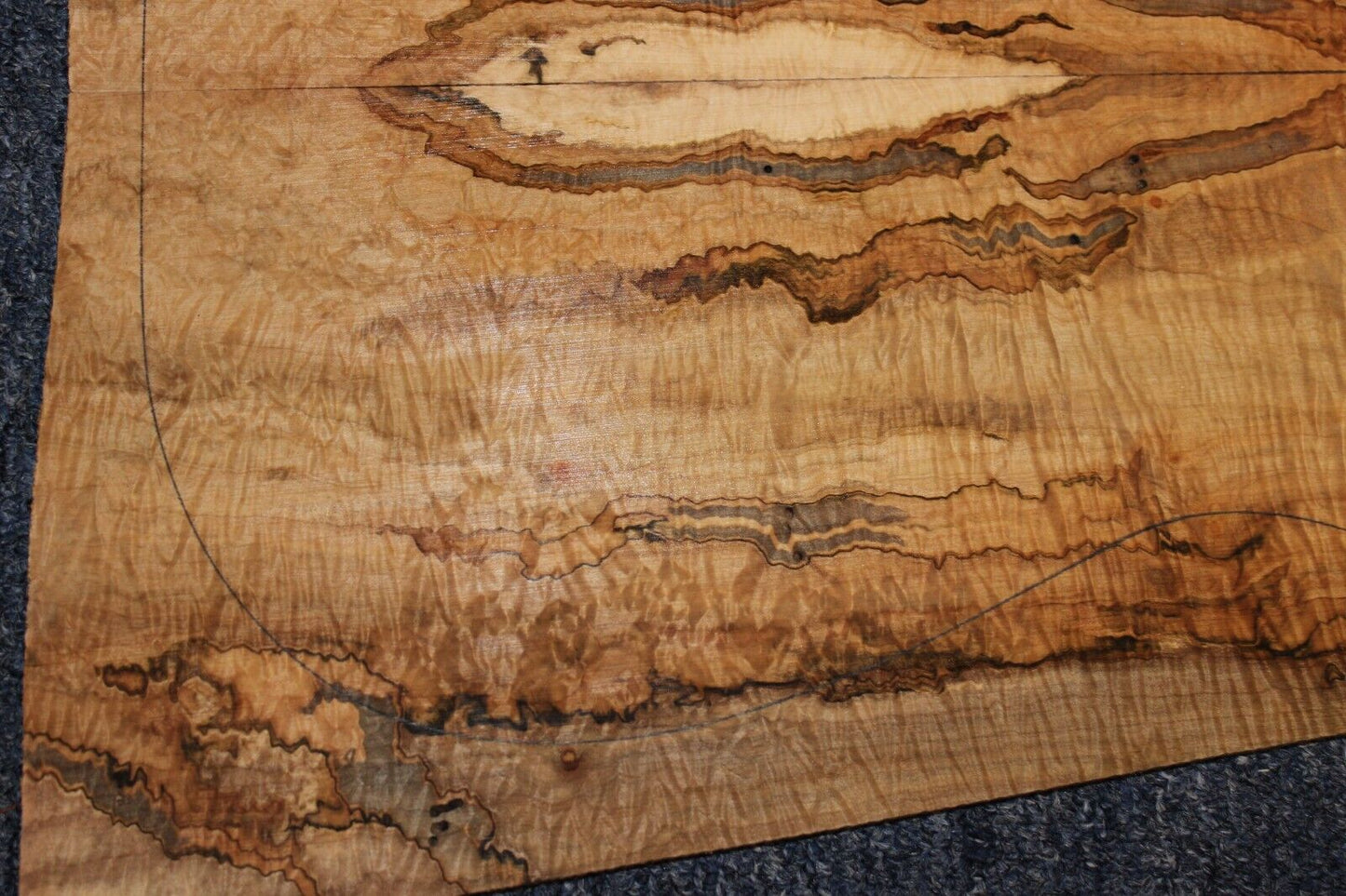 Figured ambrosia maple book matched guitar top. Personal stash set!
