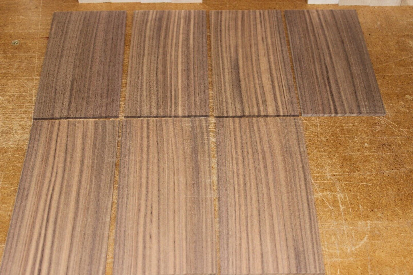 Quarter sawn black walnut headstock / peg head veneer. Sold individually