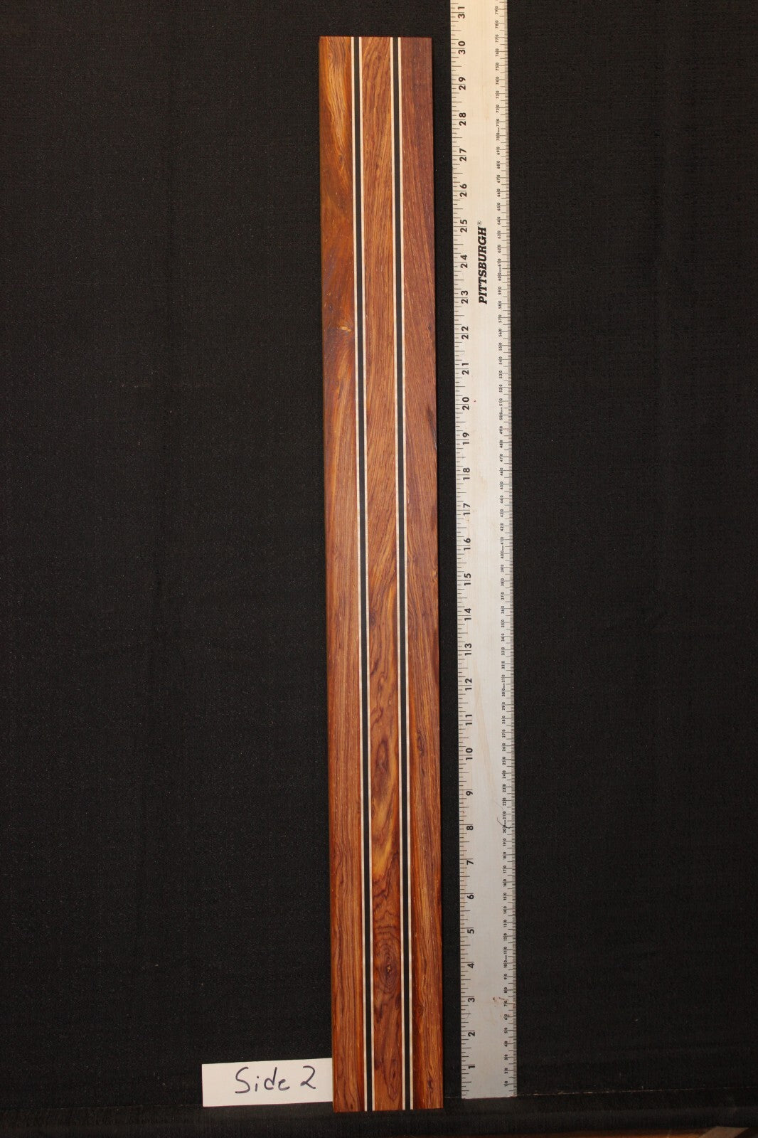 Cocobolo, flame maple and ebony laminated guitar neck blank. WOW!!!