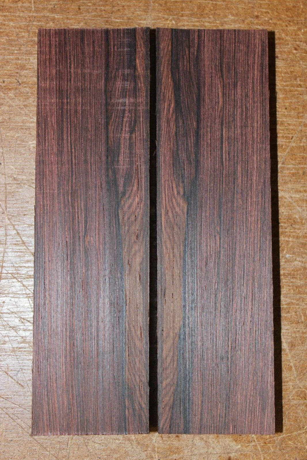 Madagascar rosewood knife scale, gun grip. 5.25 X 1.5 X 3/8" select grade!