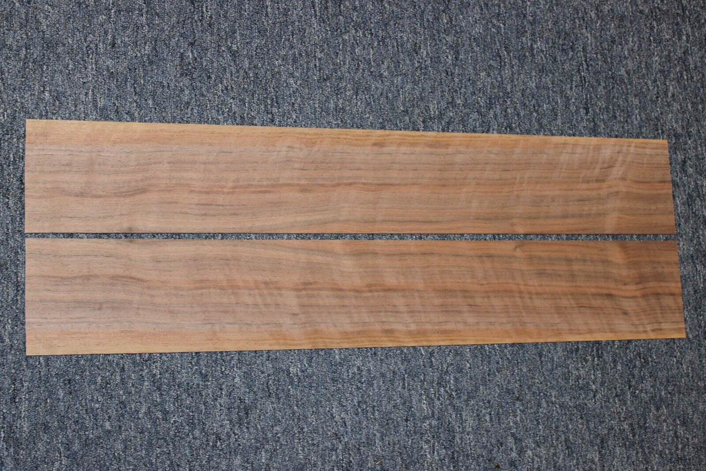 Flame figured black walnut dreadnought size guitar back and side set.