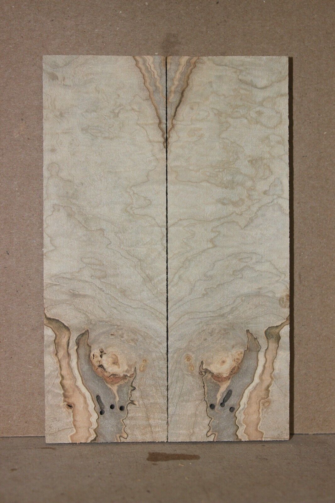 Curly ambrosia maple knife scale, gun grip. Insane tight figure 5.75 X 2 X 3/8"