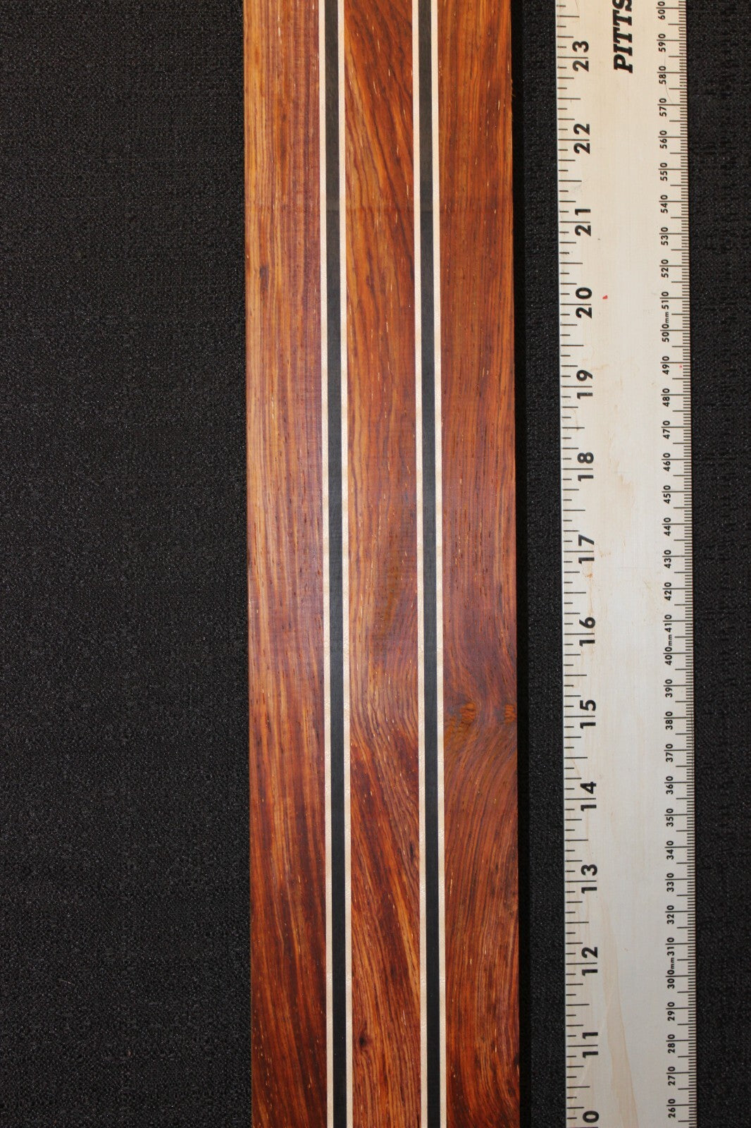 Cocobolo, flame maple and ebony laminated guitar neck blank. WOW!!!