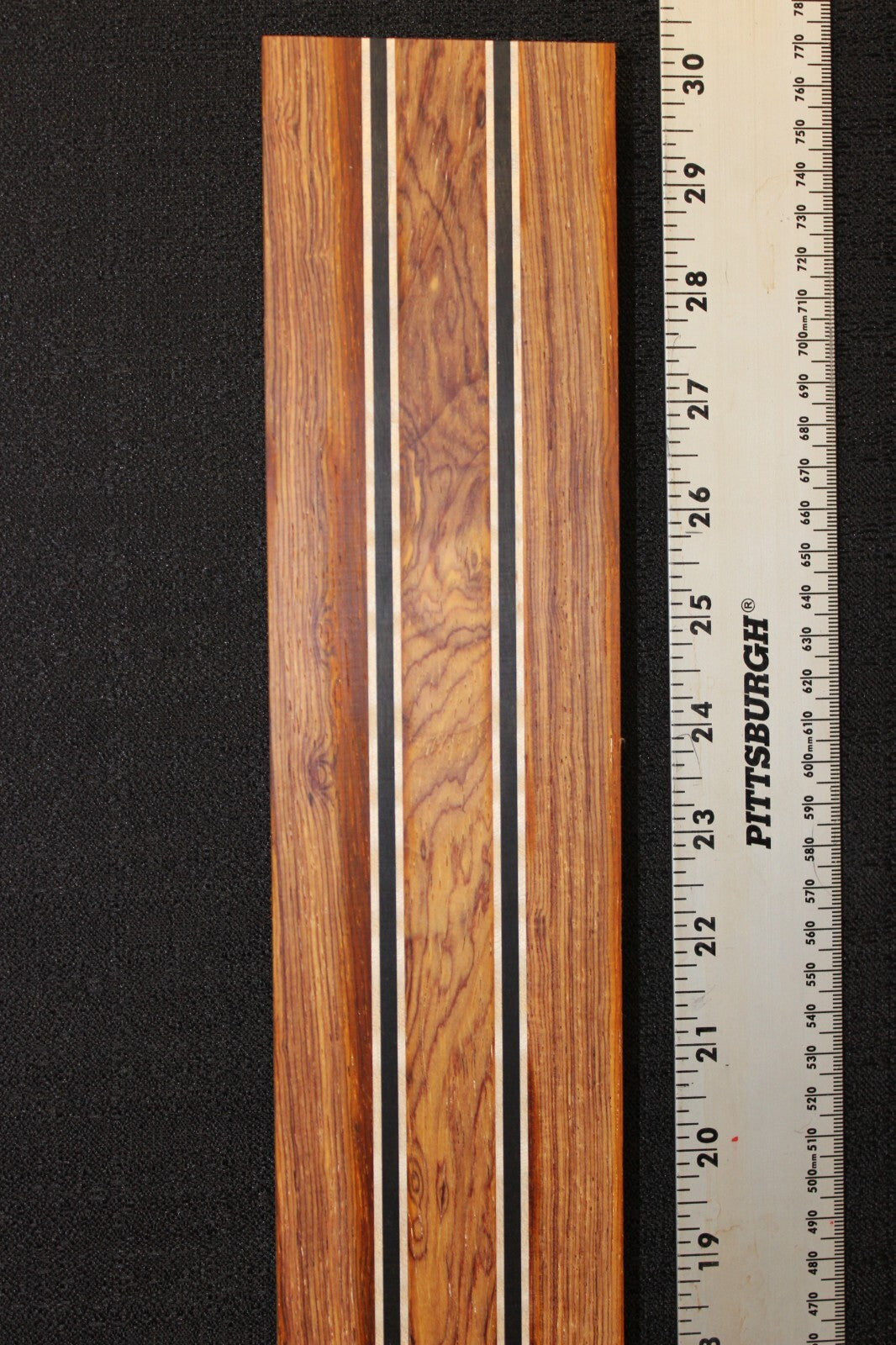 Cocobolo, flame maple and ebony laminated guitar neck blank. WOW!!!