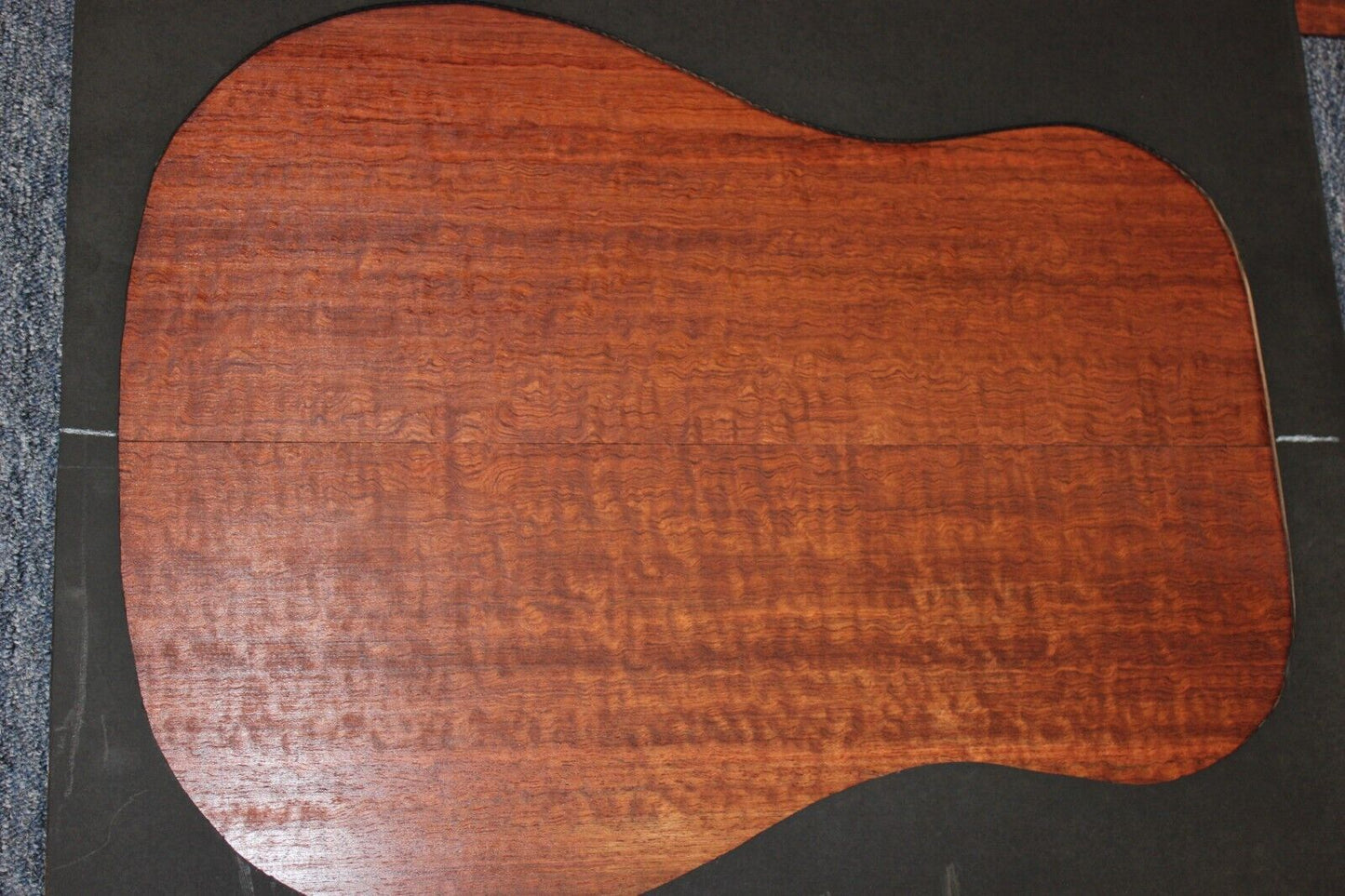 Figured bubinga dreadnought acoustic guitar back & side set.