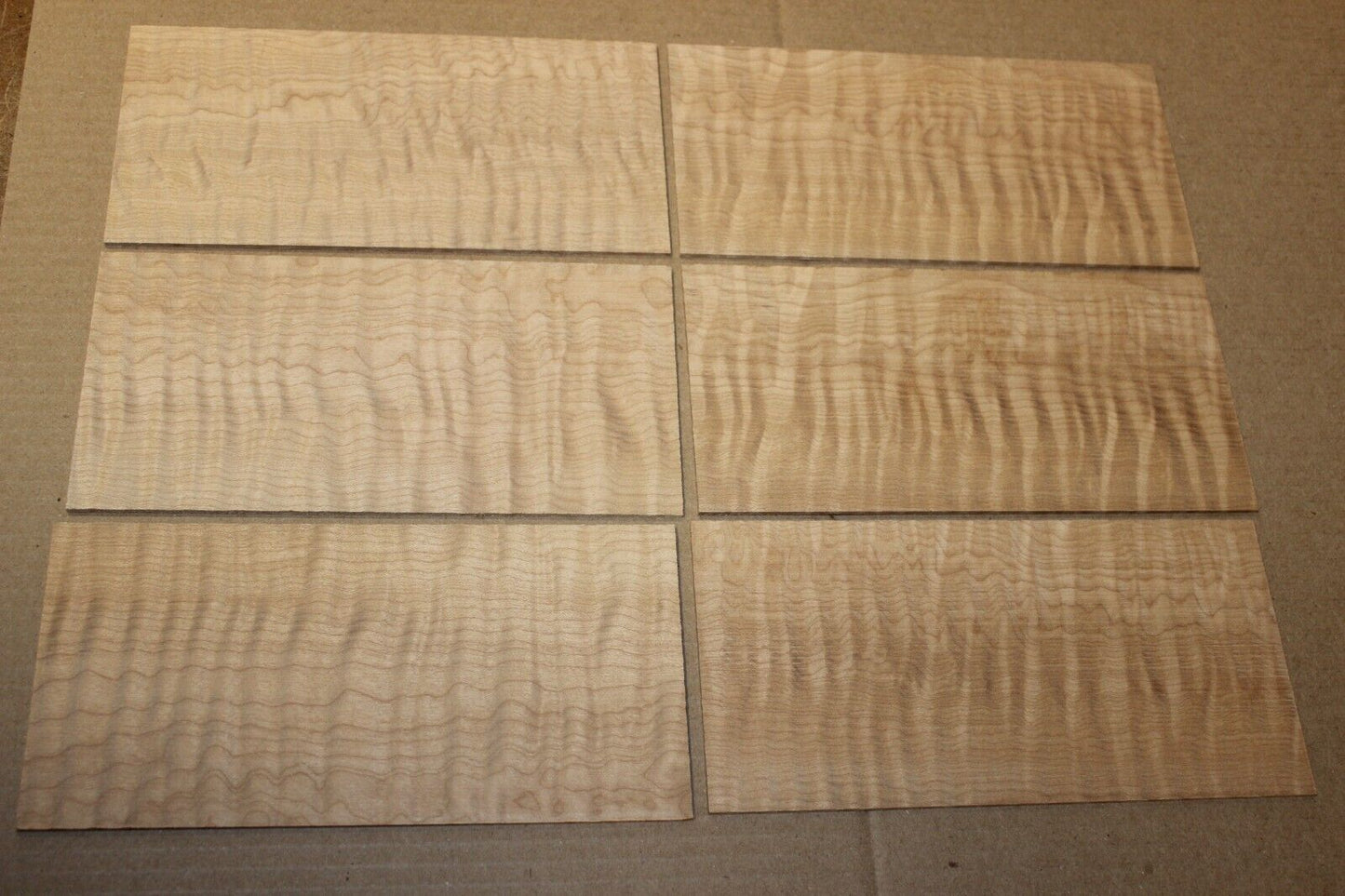 Western flame maple headstock / peg head veneer. Sold individually
