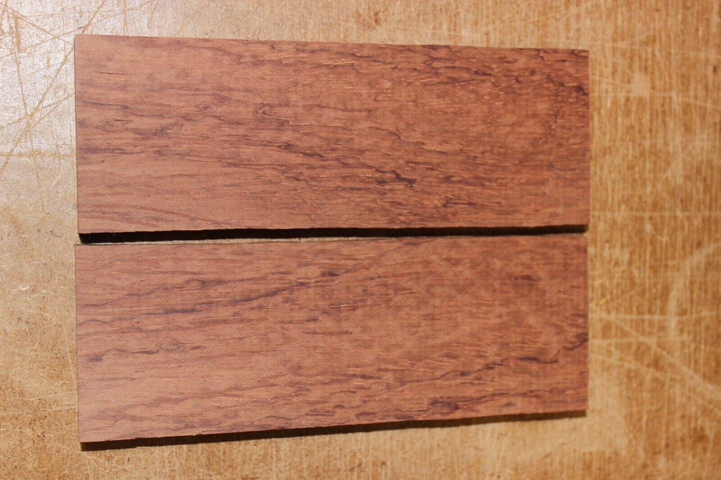 Figured Bubinga knife scale, gun grip. 5.5 X 2 X 3/8"