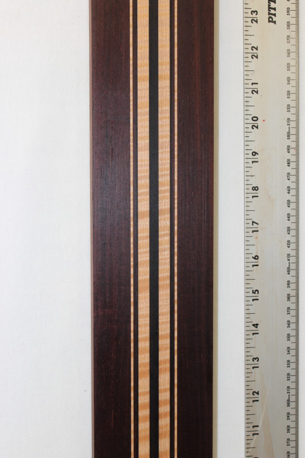 Madagascar rosewood, flame maple and wenge laminated guitar neck blank. WOW!!!