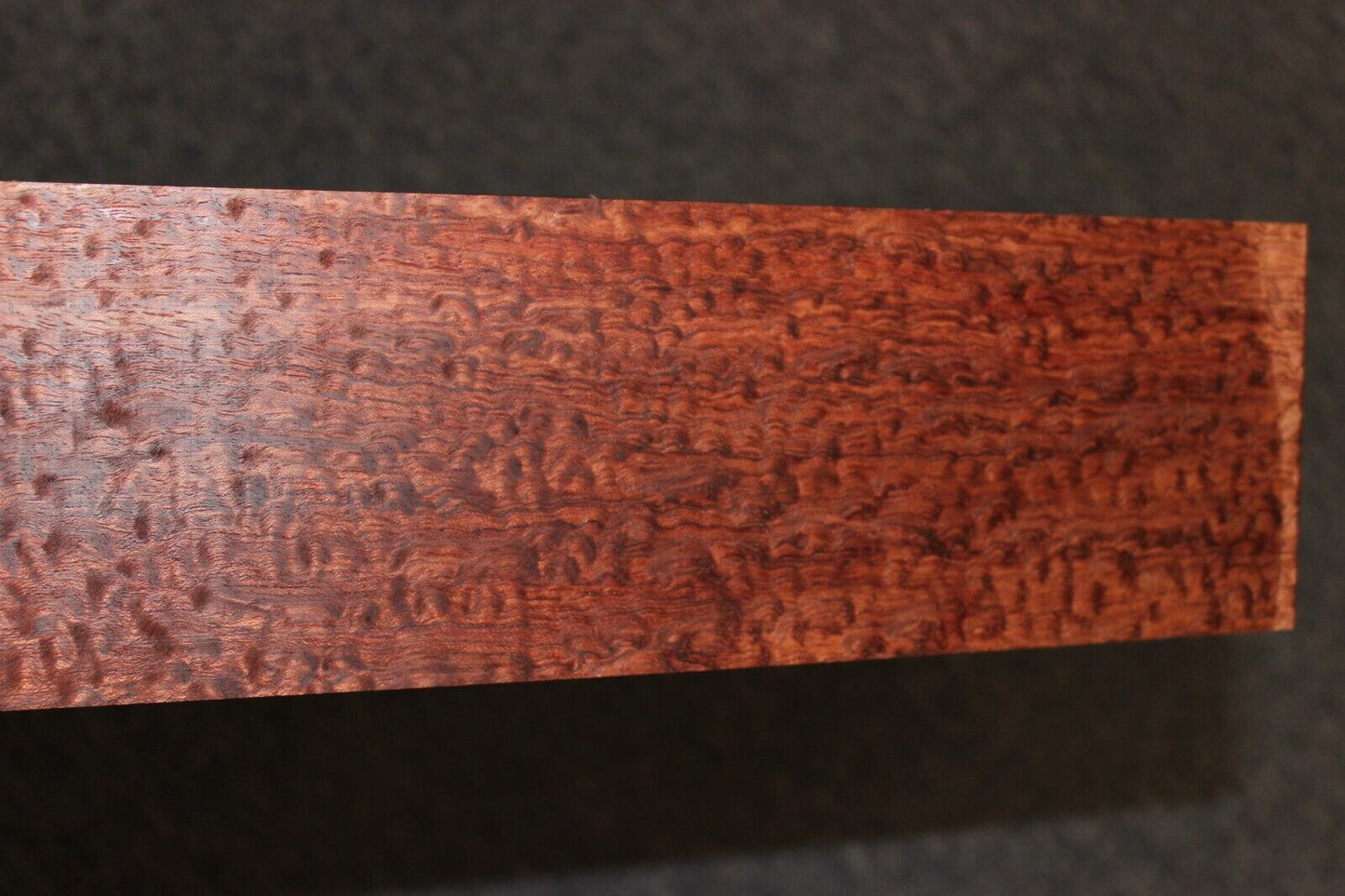 Pomelle figured bubinga bass guitar fingerboard blank. 31 X 4.4 X 0.46"