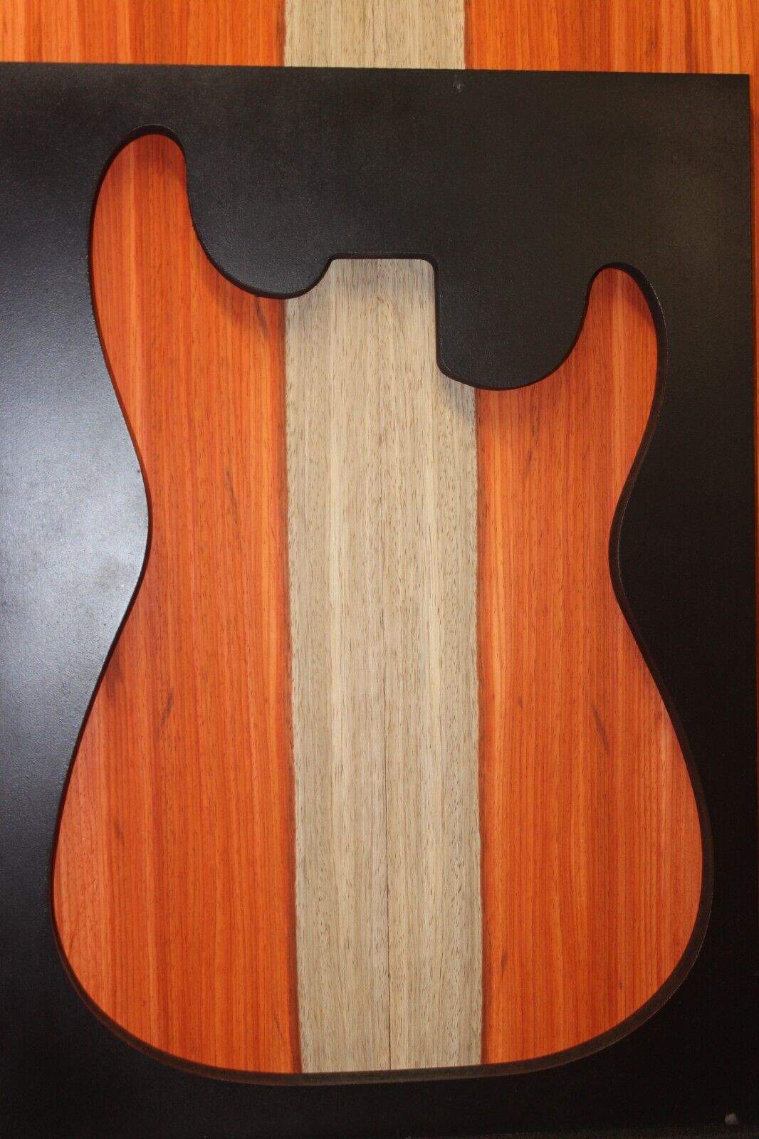 Padauk electric guitar top with white sapwood. Beautiful set.