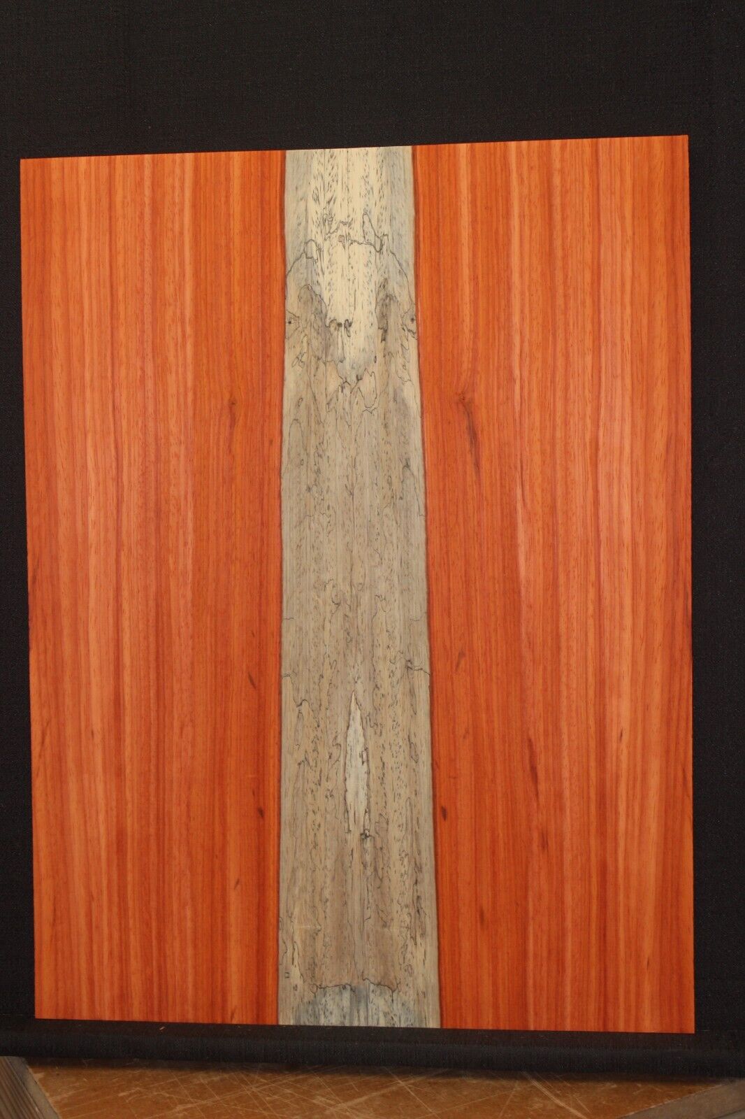 Padauk electric guitar top with white sapwood. Beautiful set.