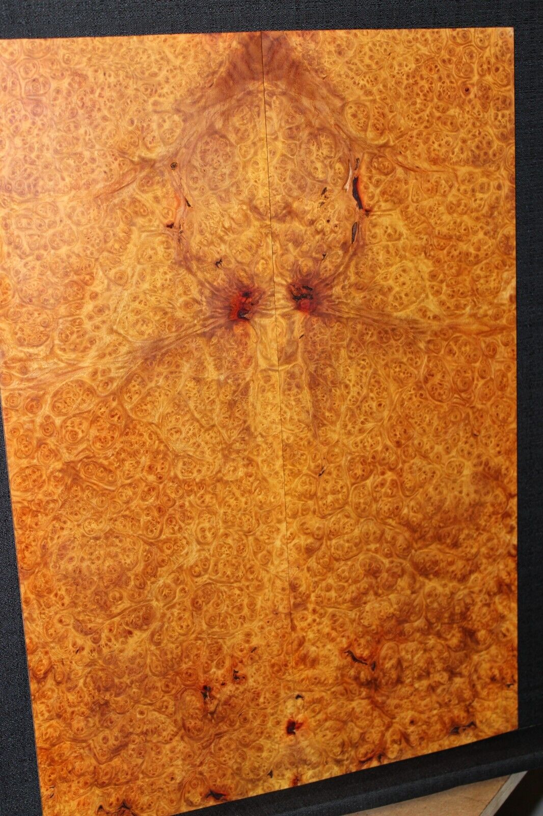 Amboyna burl book matched guitar top. Personal stash, stunning set.