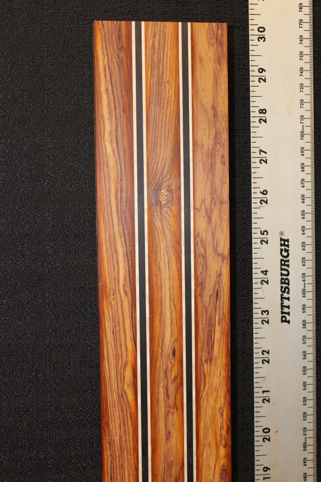Cocobolo, flame maple and ebony laminated guitar neck blank. WOW!!!