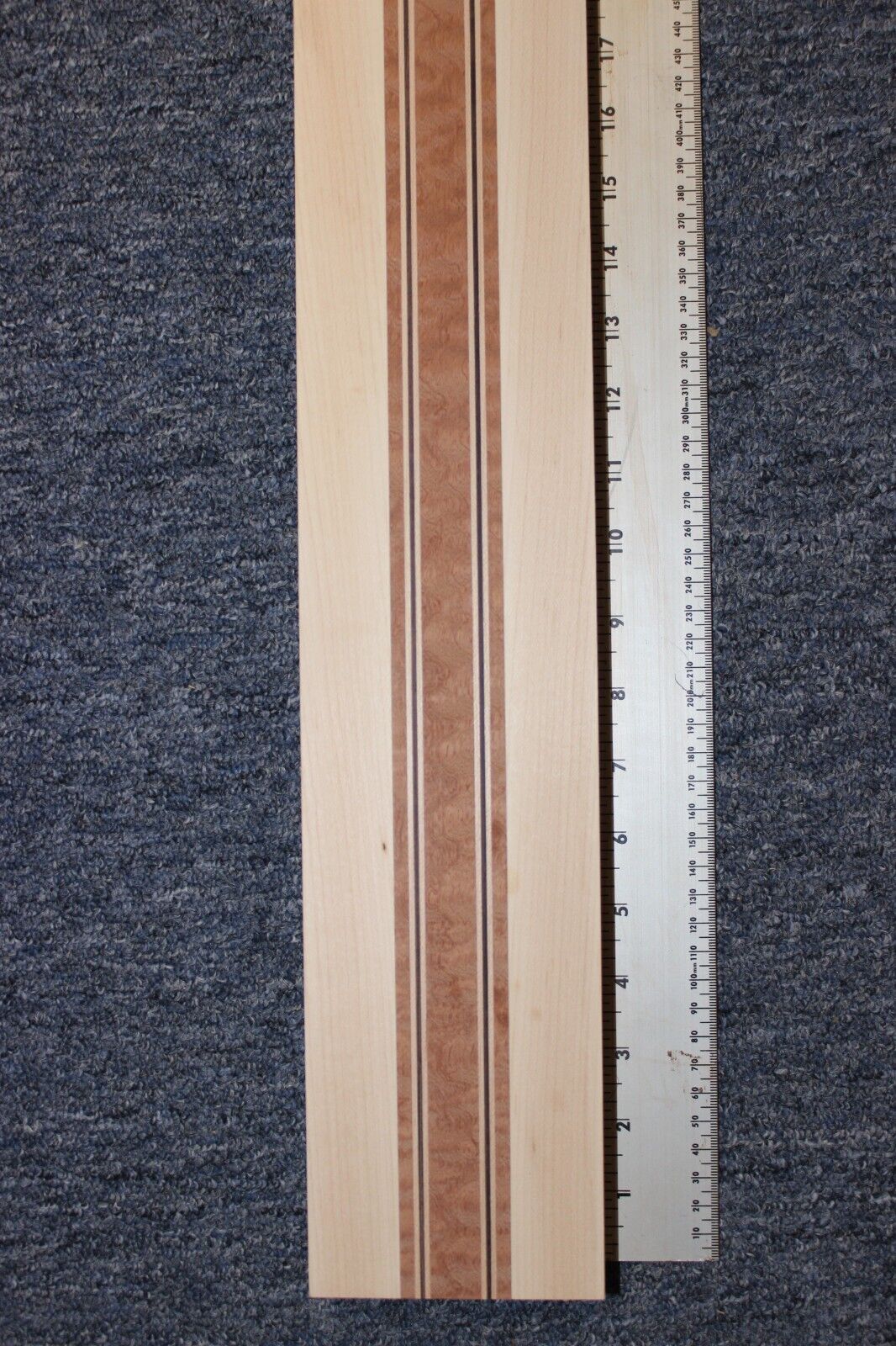 Quilted sapele, hard maple and wenge, guitar neck blank 42 X 3.93 X 1.54"
