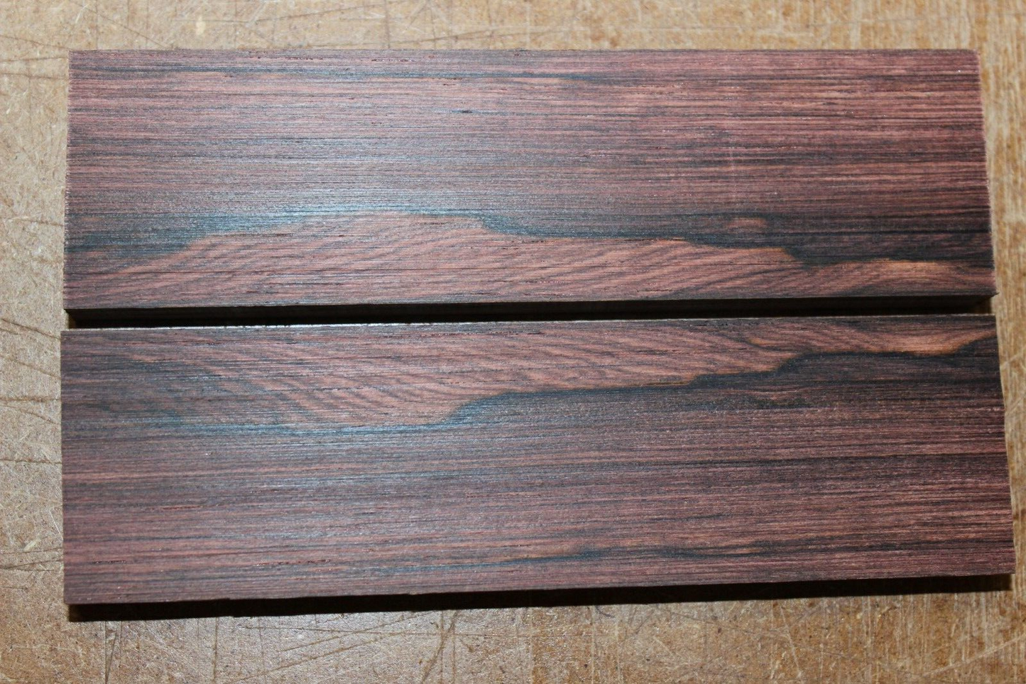 Madagascar rosewood knife scale, gun grip. 5.25 X 1.5 X 3/8" select grade!