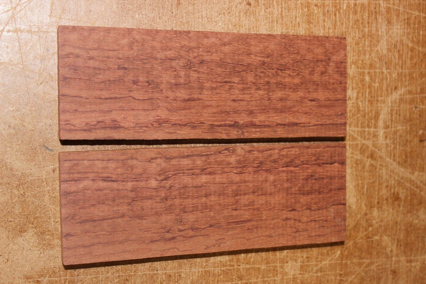Figured Bubinga knife scale, gun grip. 5.5 X 2 X 3/8"