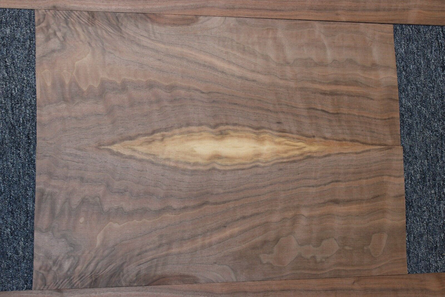 Flame figured black walnut dreadnought size guitar back and side set.