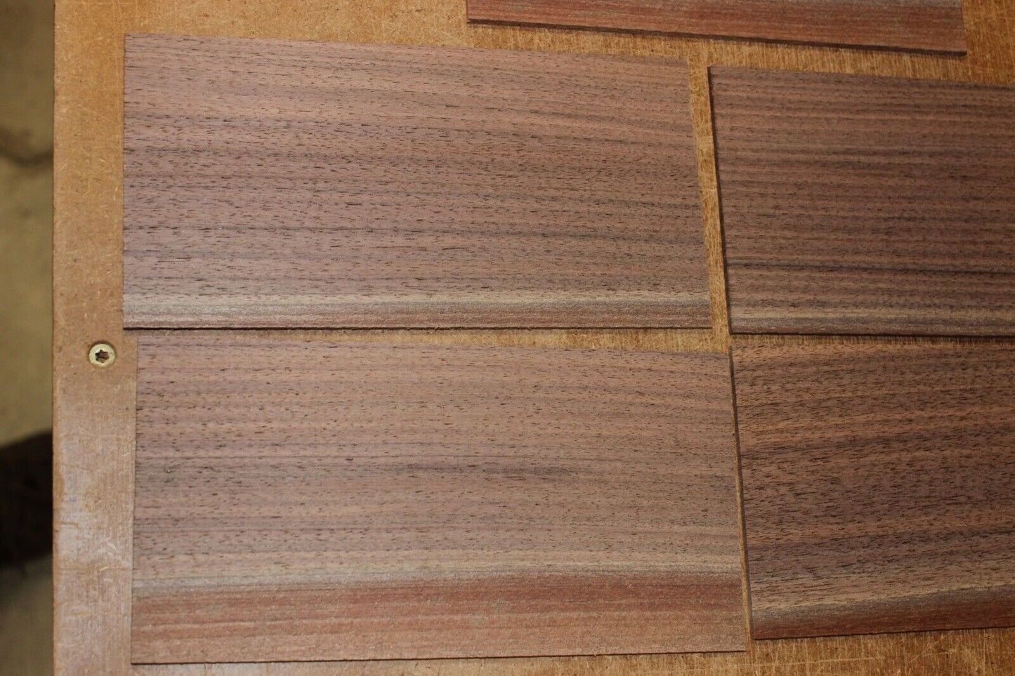 Quarter sawn black walnut headstock / peg head veneer. Sold individually