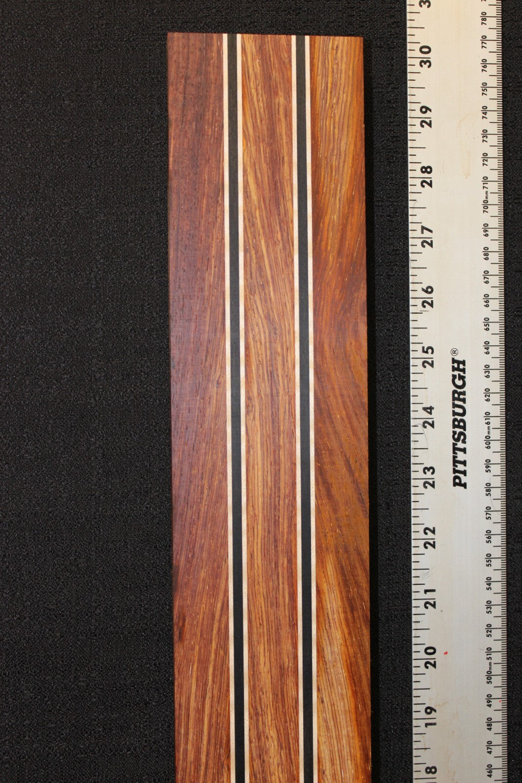 Cocobolo, flame maple and ebony laminated guitar neck blank. WOW!!!
