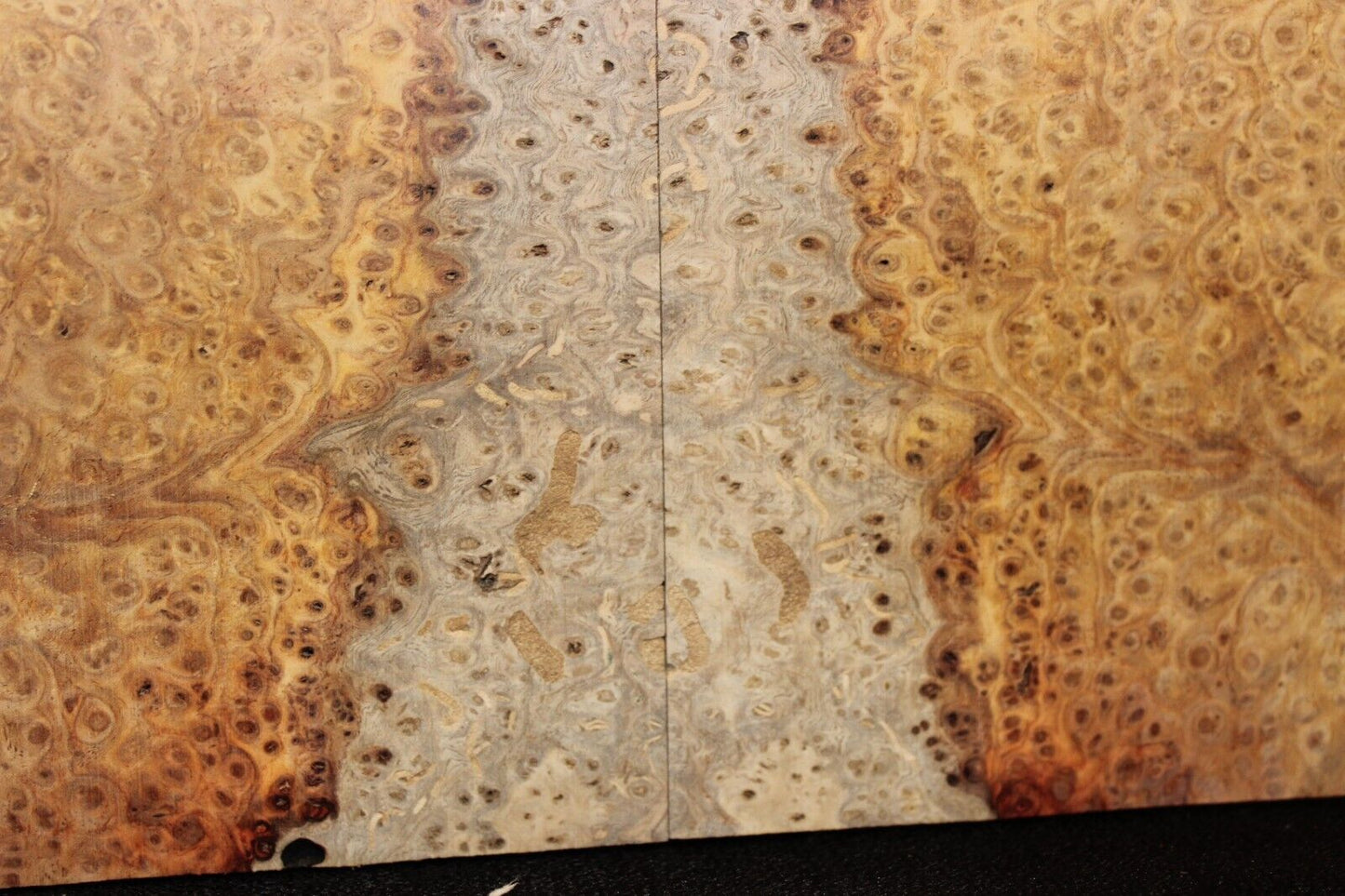 Amboyna burl book matched guitar top. Personal stash, stunning set.