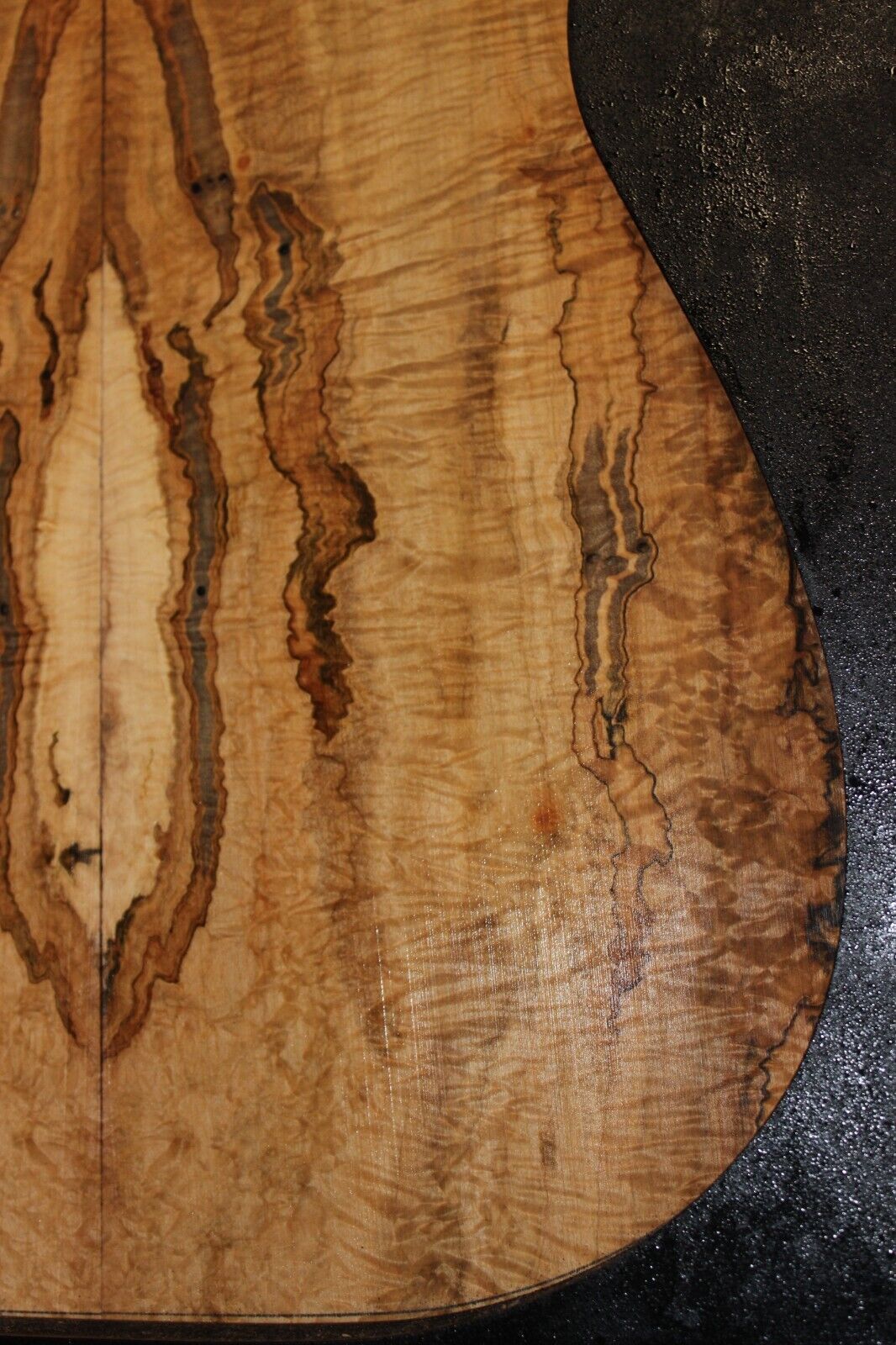 Figured ambrosia maple book matched guitar top. Personal stash set!