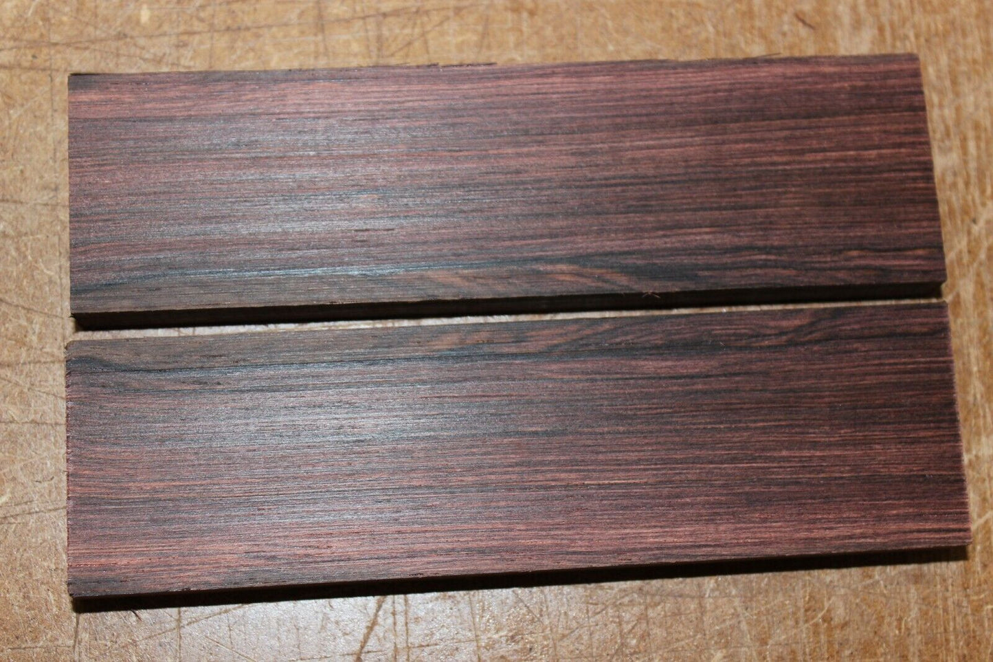 Madagascar rosewood knife scale, gun grip. 5.25 X 1.5 X 3/8" select grade!