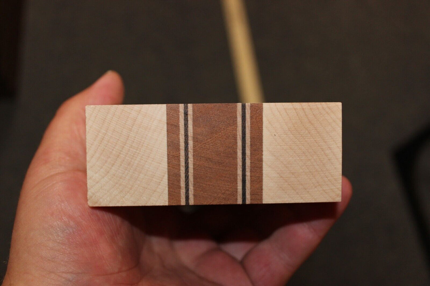 Quilted sapele, hard maple and wenge, guitar neck blank 42 X 3.93 X 1.54"