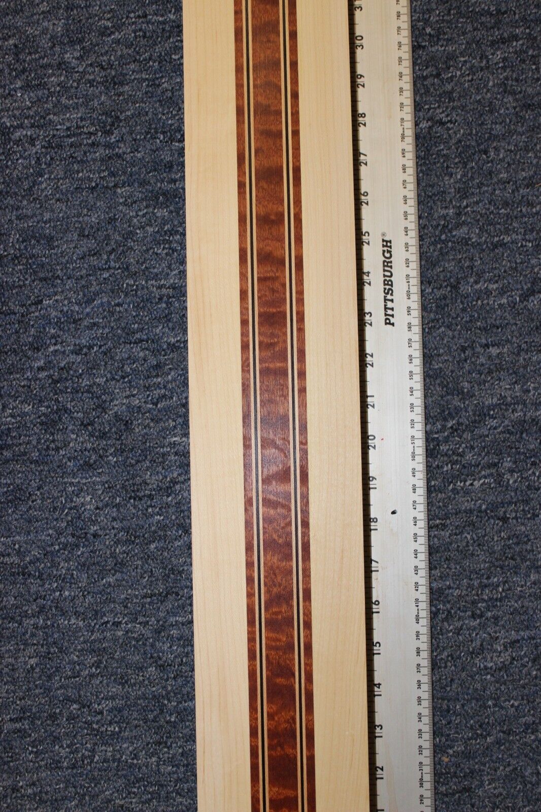 Quilted sapele, hard maple and wenge, guitar neck blank 42 X 3.93 X 1.54"