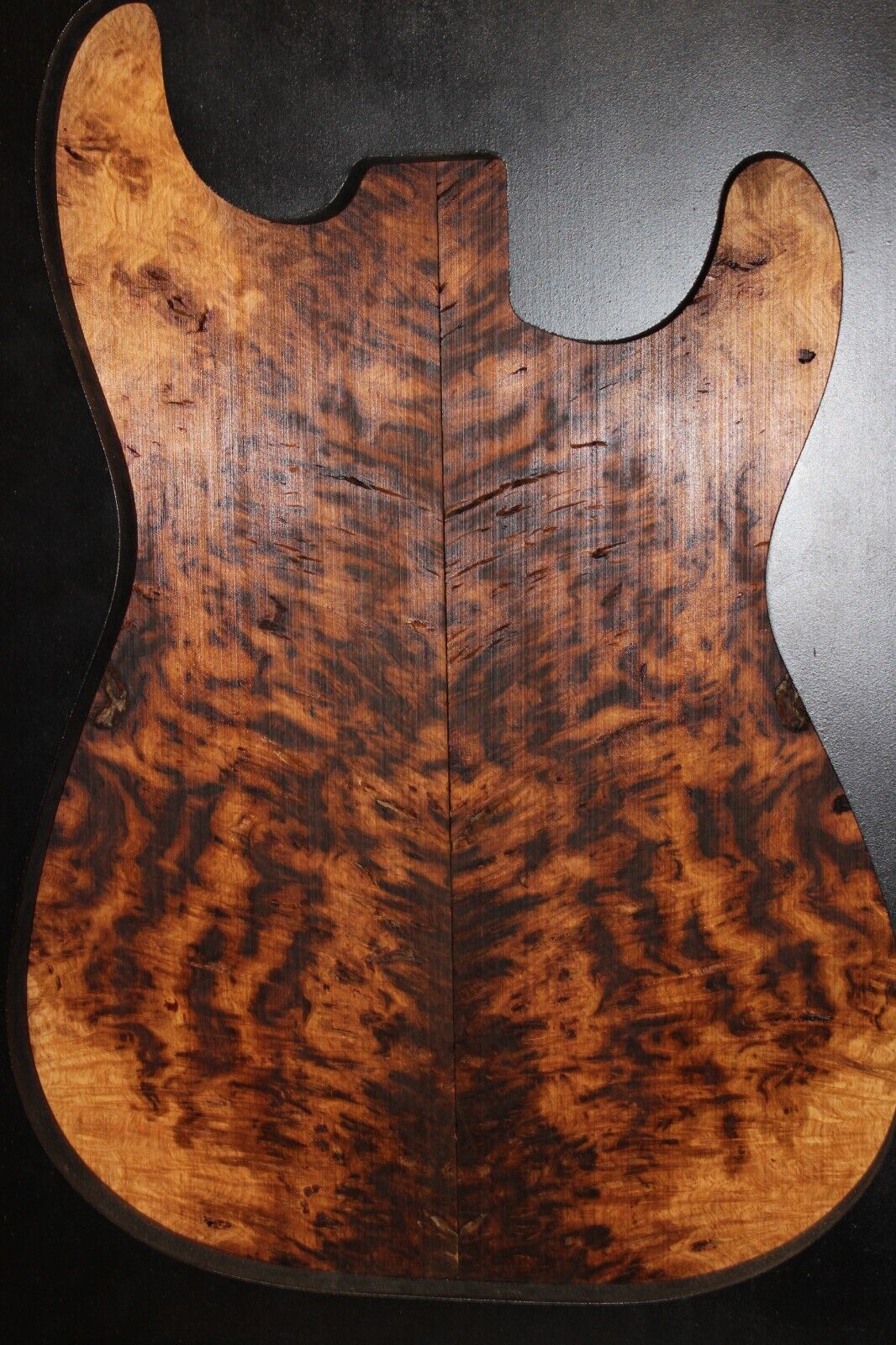 Smoked Scottish oak burl book matched guitar top. Personal stash piece.