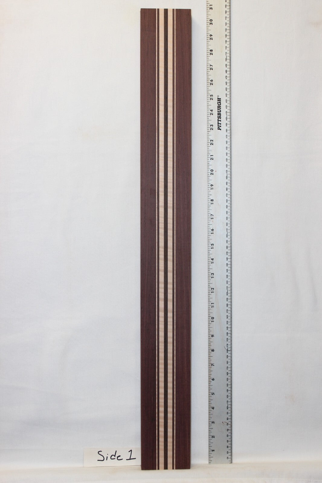 Madagascar rosewood, flame maple and wenge laminated guitar neck blank. WOW!!!