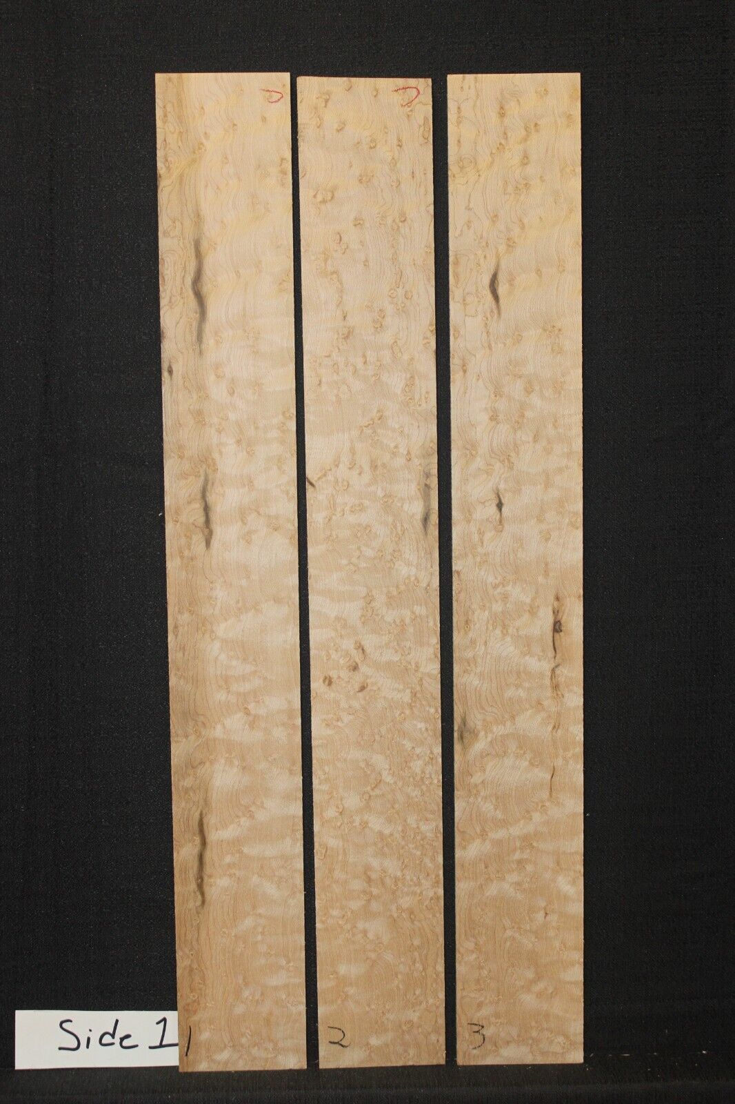 4A birdseye maple guitar fingerboard blanks, minor flaws, sold individually.