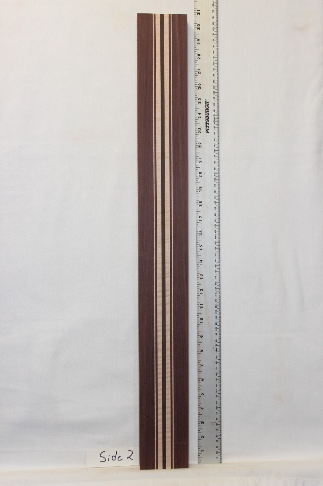 Madagascar rosewood, flame maple and wenge laminated guitar neck blank. WOW!!!