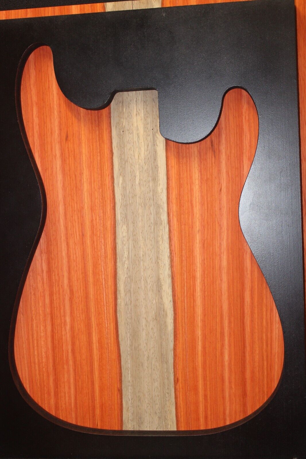Padauk electric guitar top with white sapwood. Beautiful set.