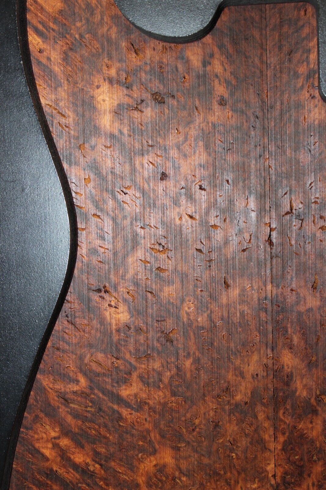 Smoked Scottish oak burl book matched guitar top. Personal stash piece.