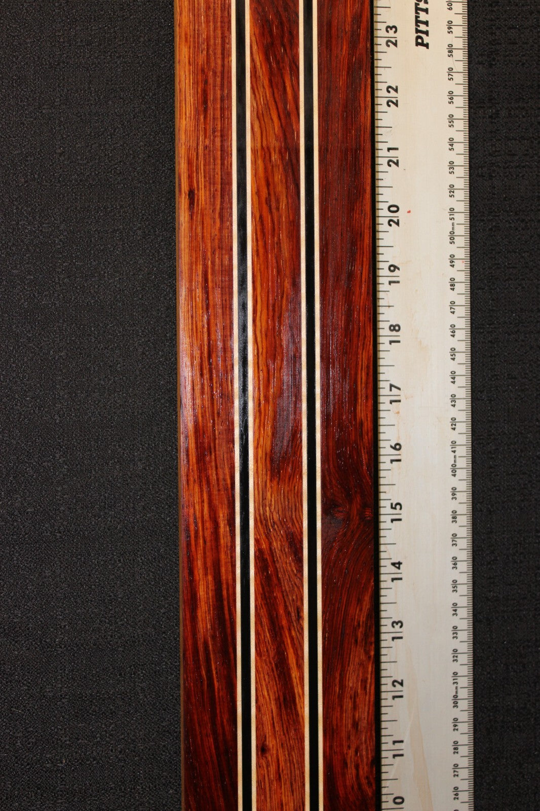 Cocobolo, flame maple and ebony laminated guitar neck blank. WOW!!!