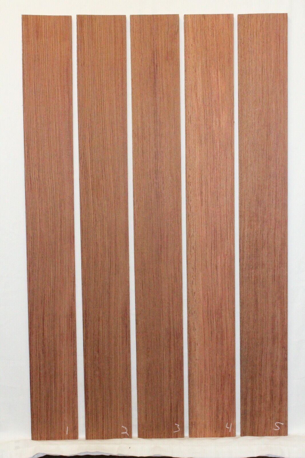 Bubinga bass fingerboard blank figured. 5 string bass size.