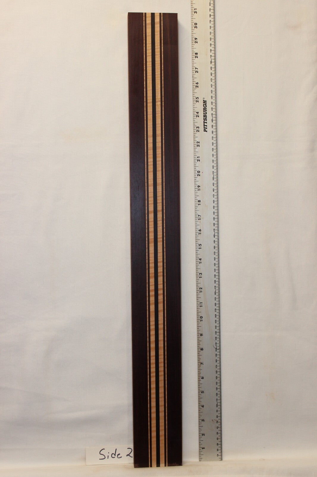 Madagascar rosewood, flame maple and wenge laminated guitar neck blank. WOW!!!