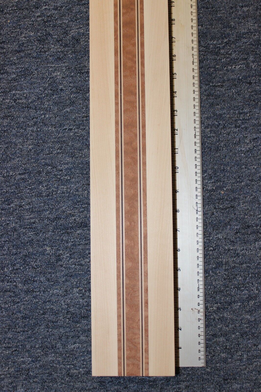 Quilted sapele, hard maple and wenge, guitar neck blank 43 X 4 X 1.90"