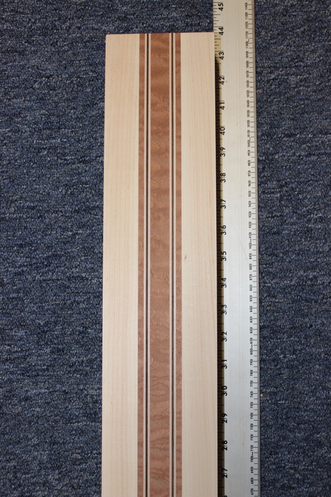 Quilted sapele, hard maple and wenge, guitar neck blank 43 X 4 X 1.90"