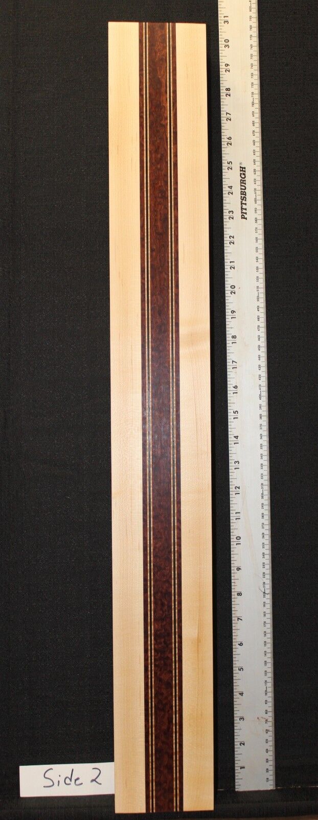 Pomelle bubinga, wenge, flame maple and hard maple guitar neck blank, 2" thick