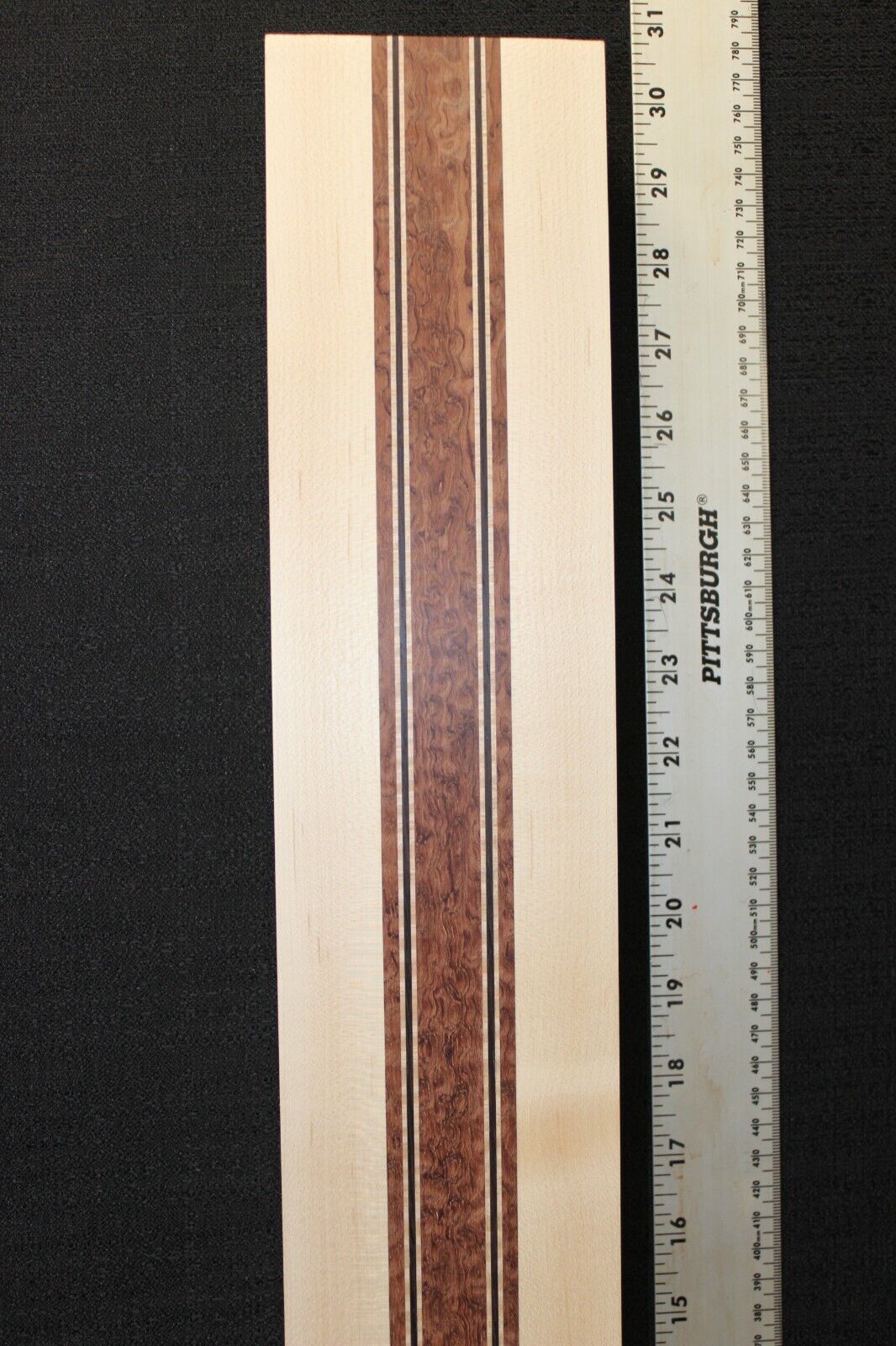 Pomelle bubinga, wenge, flame maple and hard maple guitar neck blank, 2" thick