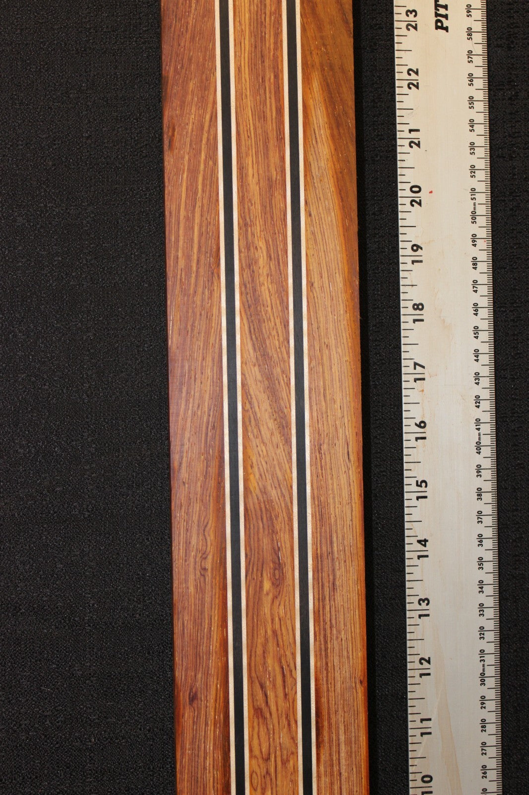 Cocobolo, flame maple and ebony laminated guitar neck blank. WOW!!!