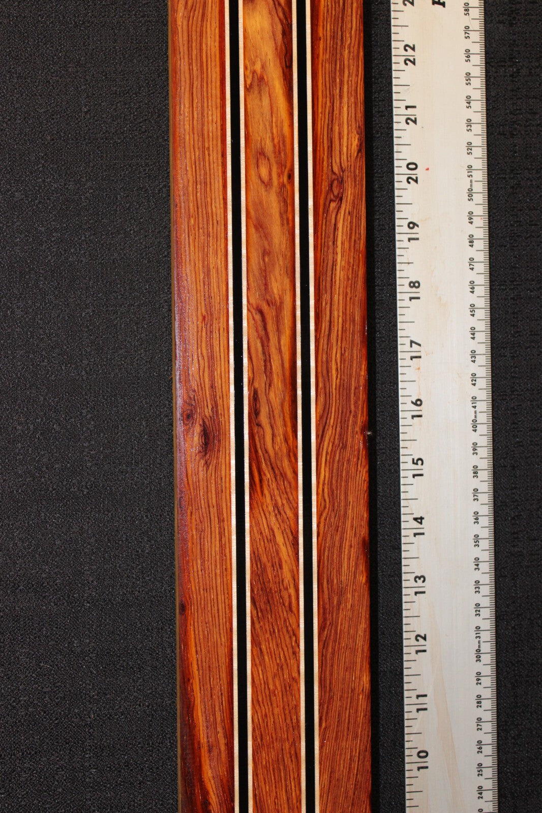 Cocobolo, flame maple and ebony laminated guitar neck blank. WOW!!!