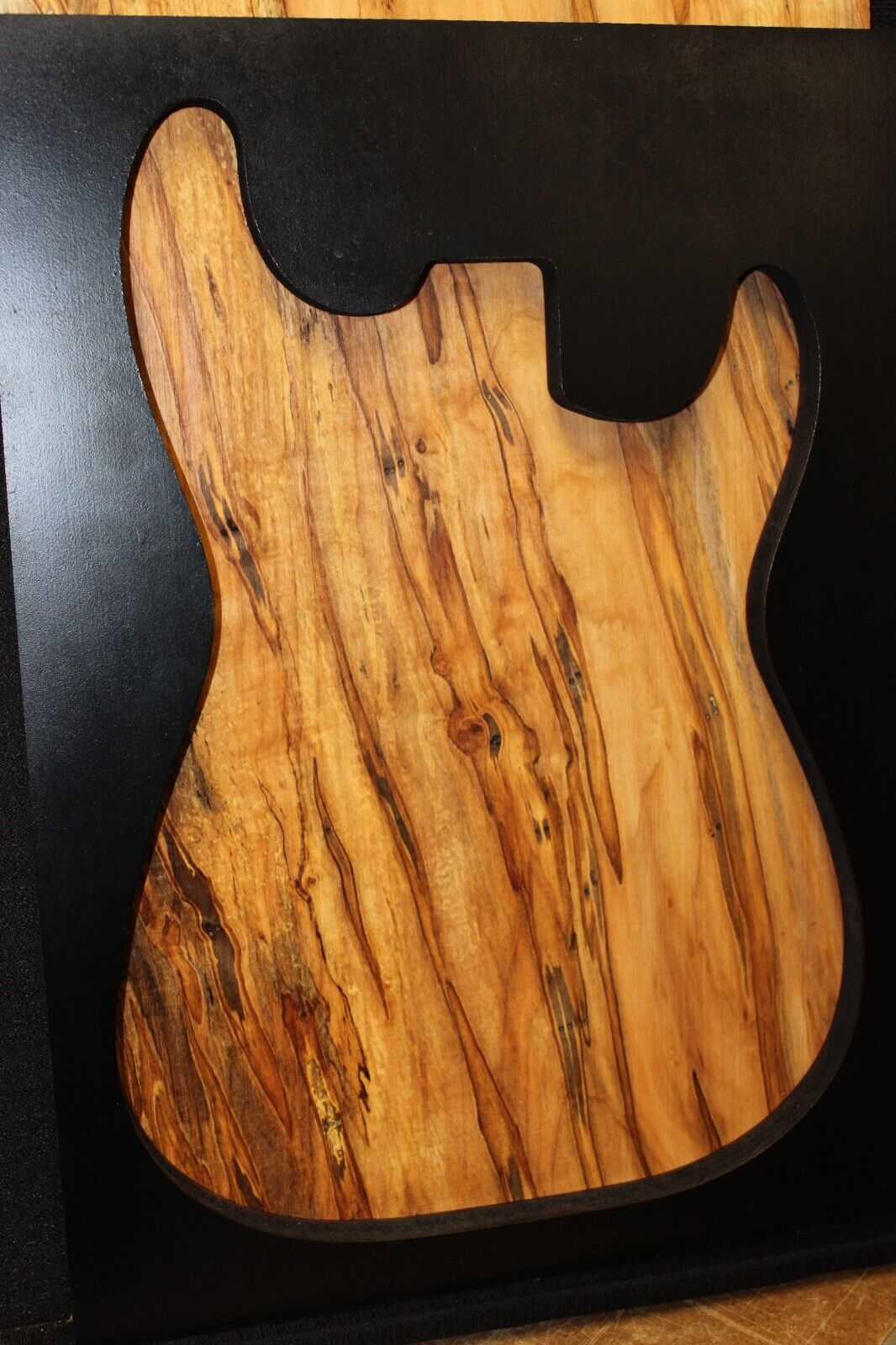 Spalted ambrosia maple one piece guitar top.