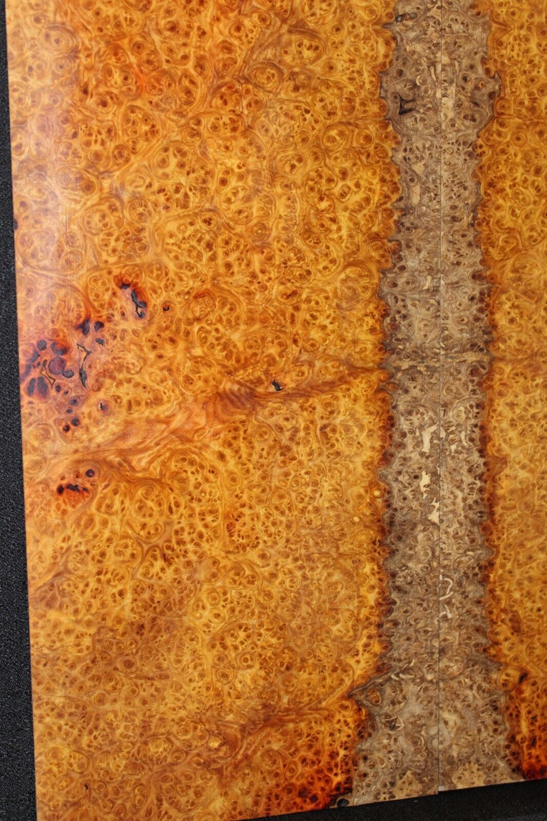 Amboyna burl book matched guitar top. Personal stash, stunning set.