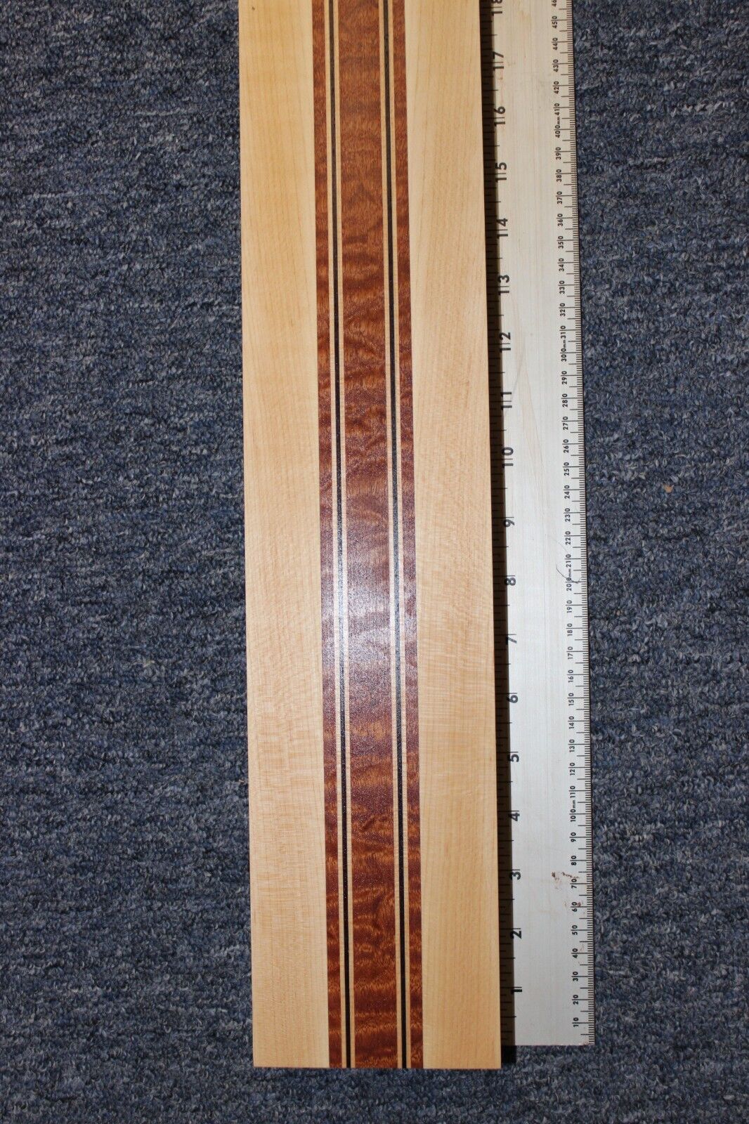 Quilted sapele, hard maple and wenge, guitar neck blank 43 X 4 X 1.90"