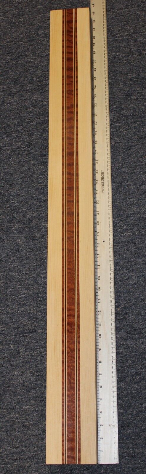 Quilted sapele, hard maple and wenge, guitar neck blank 42 X 3.93 X 1.54"